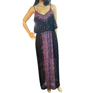 Express Black Chiffon Printed Maxi Dress Size Medium